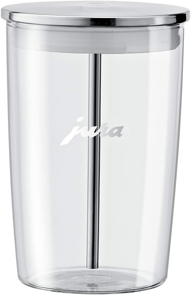 Jura 72570 Glas-Milchbehälter 0,5 L inklusive Milchschlauch, Transparent, 9,2 x 9,2 x 13,5 cm & 2411