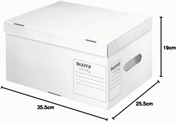 Leitz Infinity Archiv-Container, Grösse S, Schachtel für A4, Transportbox mit Deckel Oben, Faltbare