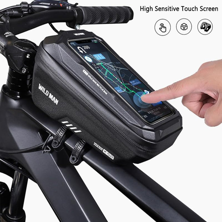Rahmentasche Fahrrad - wasserdichte Oberrohrtasche Fahrrad Handytasche mit TPU-Touchscreen für Smart
