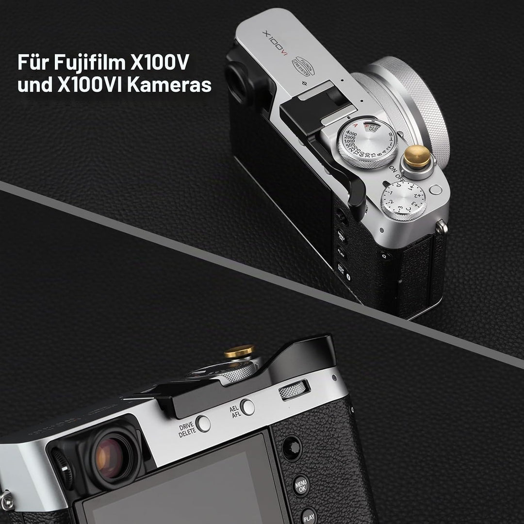Daumen-Up-Griff aus Metall für Fujifilm X100VI Fujinon X100V Kamera-Zubehör Haoge THB-XVB, schwarzer