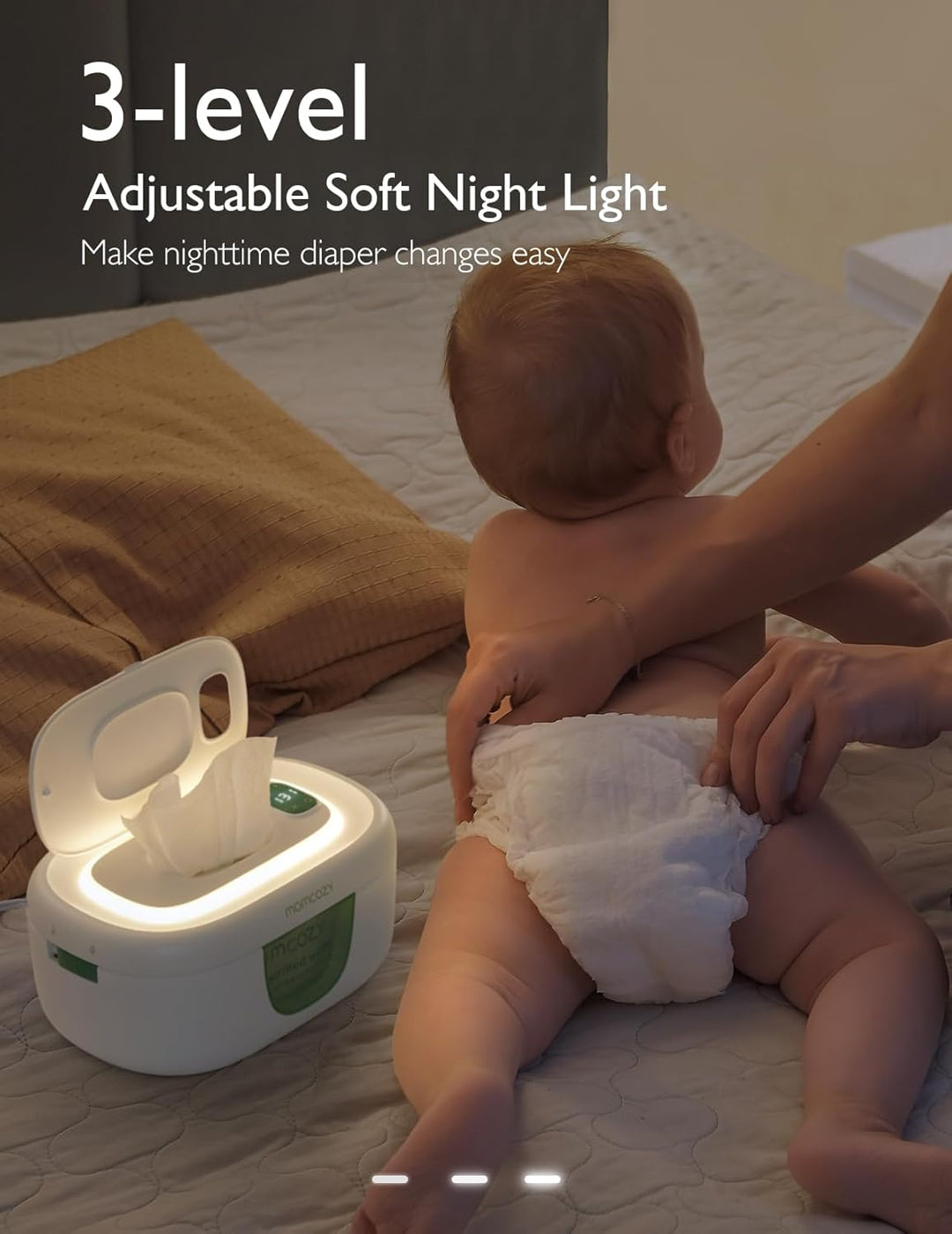 Momcozy Feuchttuch Wärmer, Federdesign, Feuchttücher Box mit grossem Fassungsvermögen, schnelles und