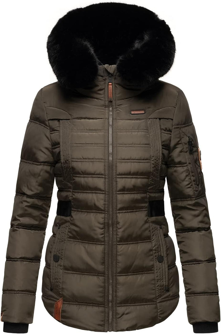 Navahoo Designer Damen Winter Jacke Steppjacke Winterjacke Stepp gesteppt B844 XS Anthrazit, XS Anth