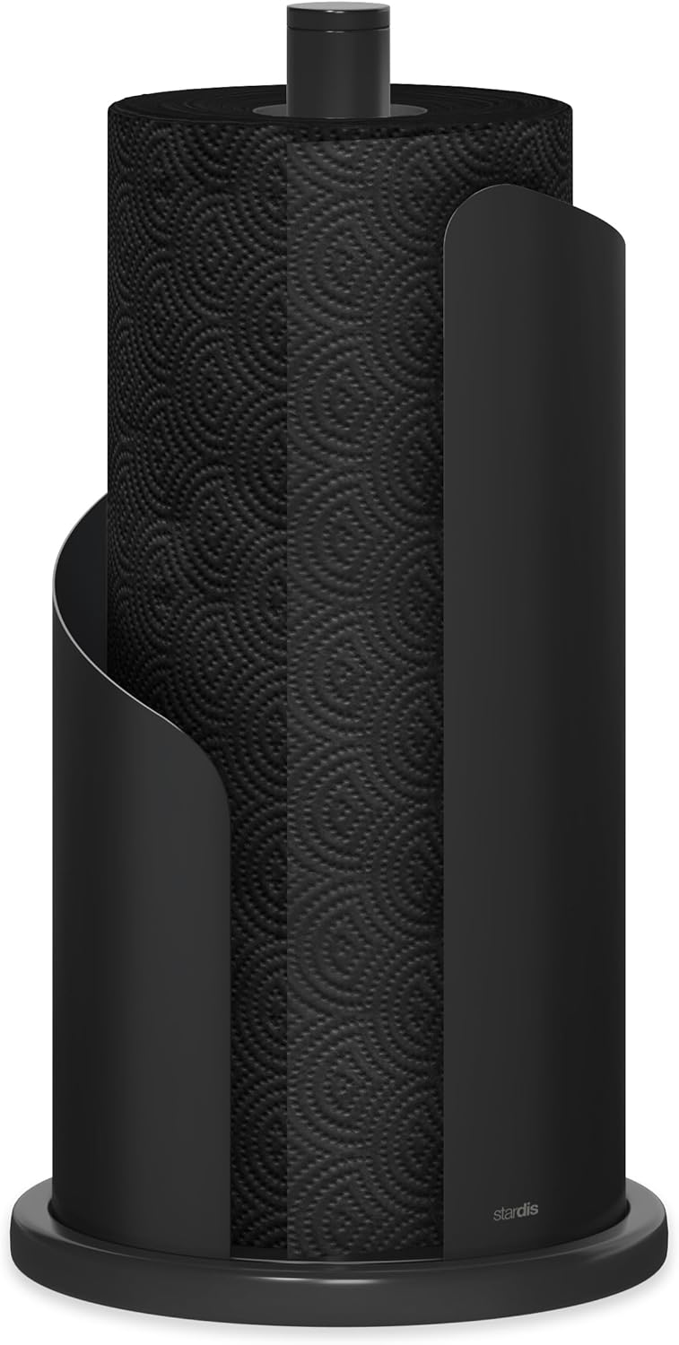 Design Küchenrollenhalter Edelstahl matt H 30 Ø15 cm Rollenhalter Papierrollenhalter für Küchenrolle