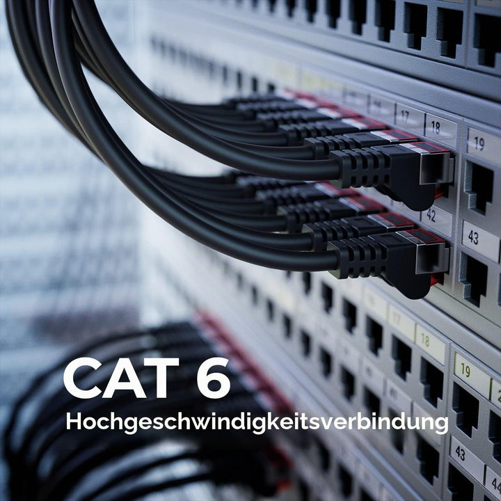 deleyCON 50m CAT6 Patchkabel S/FTP PIMF Schirmung CAT-6 RJ45 LAN DSL Netzwerkkabel Ethernetkabel Swi