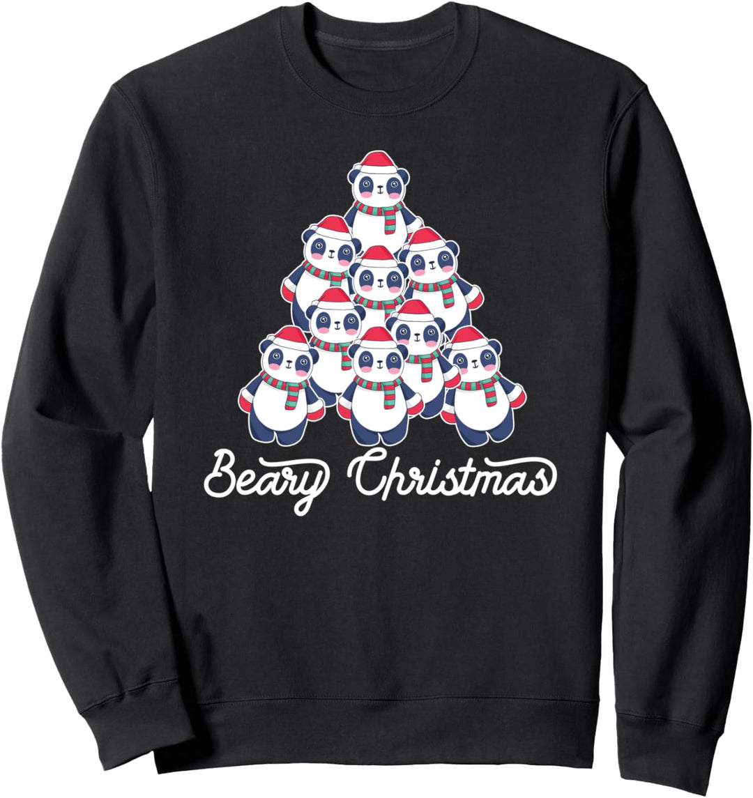 BEARY CHRISTMAS Pandabären - Weihnachtsbaum Meme Sweatshirt