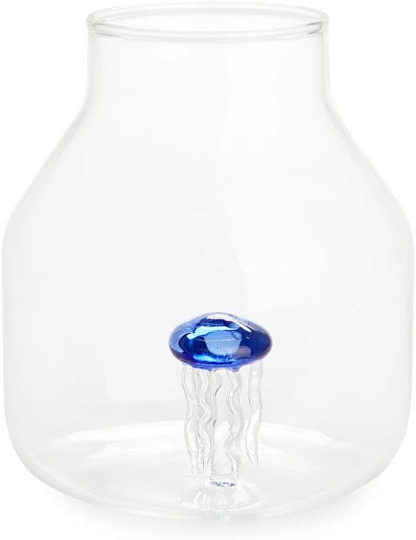 balvi Blumenvase Blau Farbe Vase Medusa Glas konisch nach innen Original dekorative Vase mit Blumen