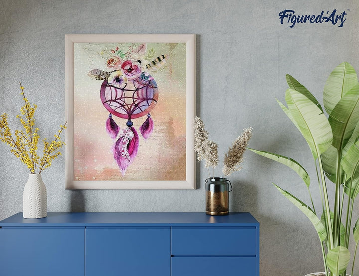 Figured'Art Diamond Painting Erwachsene 40x50cm Ganze Leinwand gerollt Traumfänger 5D Bilder Eckige