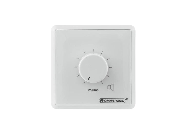 OMNITRONIC ELA LS-Regler, 45 W Mono weiss | Einbau-Lautstärkesteller mit 24-V-Pflichtempfangsrelais