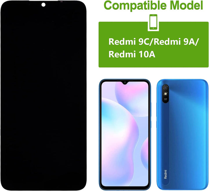 SwarKing LCD Display kompatibel mit Redmi 9C & Redmi 9A & Redmi 10A Touch Screen Digitizer (Schwarz