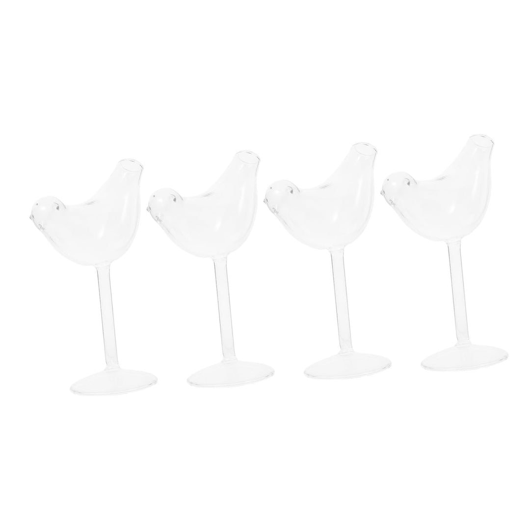 YARNOW 4Pcs Cocktail Glas Becher Cocktail Glas Vogel Form Transparent Glas Tasse Dekorative Cocktail