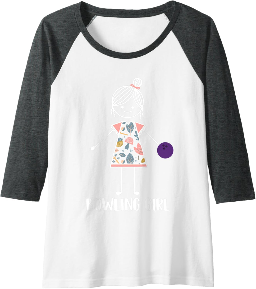 Damen Bowling Mädchen - Bowlen Pins Bowler Bowling Raglan