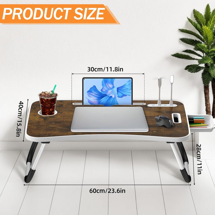 Klappbarer Laptop-Schreibtisch 60x40cm – Leichter, Multifunktionaler Bett Schreibtisch mit Kartensch
