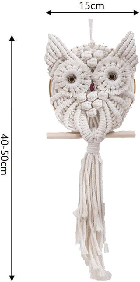 YSGLIFE Eule Makramee Wandbehang Tapisserie Wanddekoration Handgefertigt Gewebtes Boho Ornament Wand