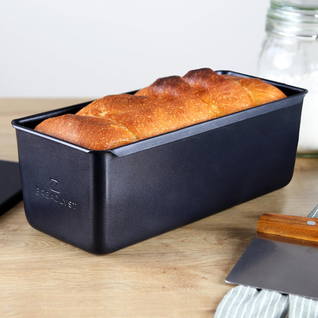 Premium Brotbackform mit Deckel – Extra hohe Kastenform, Toastbrot-Backform aus Kohlenstoffstahl mit