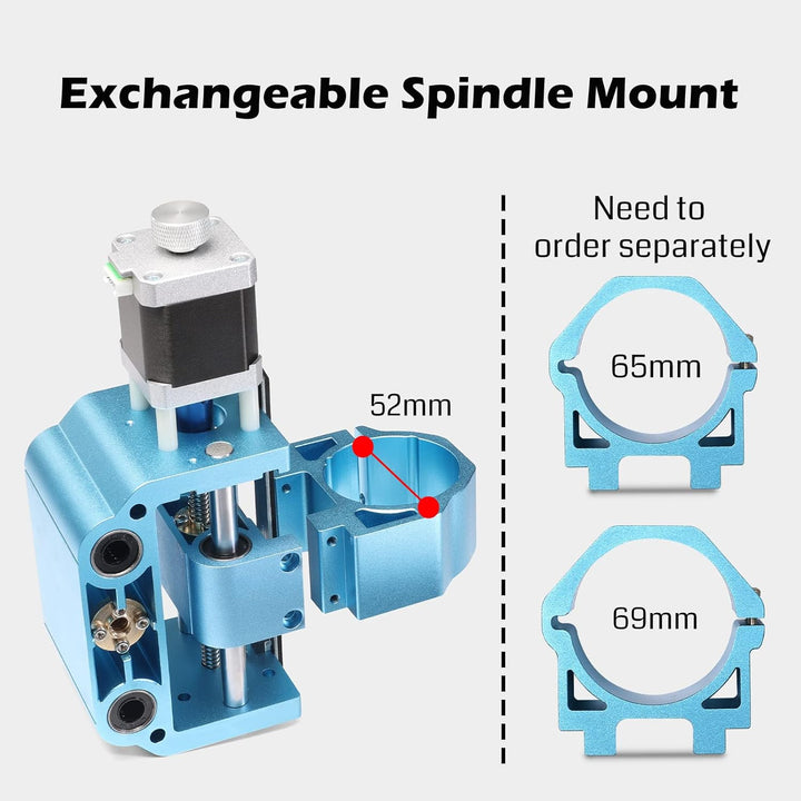 Genmitsu Aluminium Z-Achse V2, mit Spindelmotorhalterung für 775er oder 300-500W Spindel, 43mm & 52m
