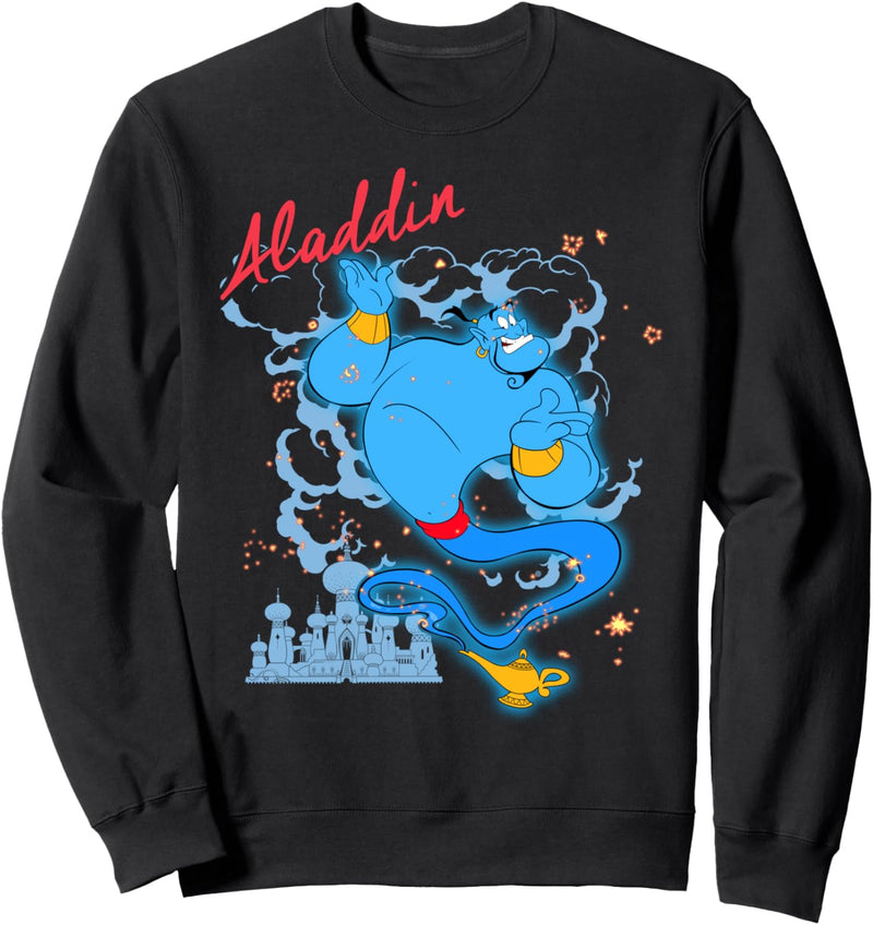 Disney Aladdin Genie Cartoon Portrait Title Sweatshirt