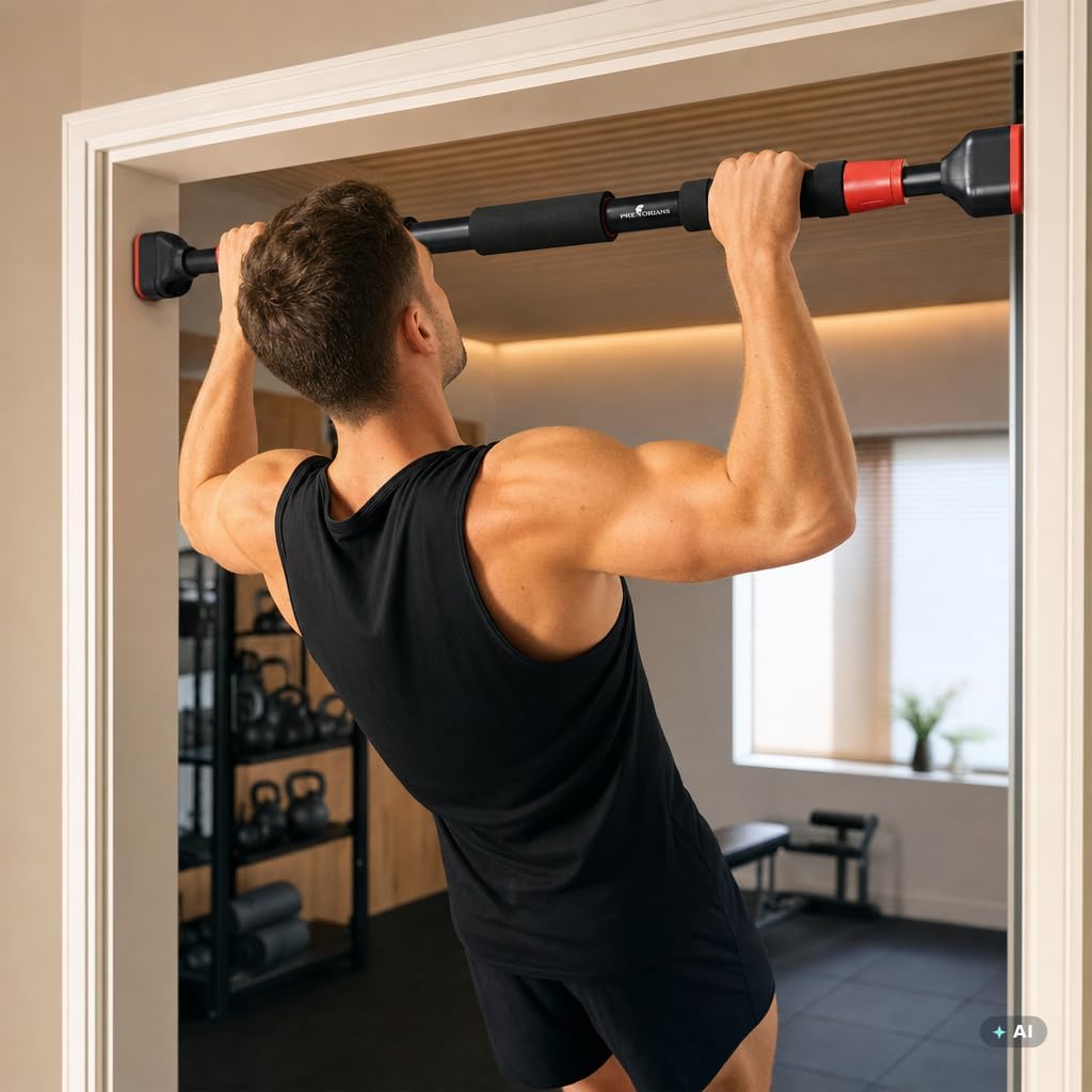 Klimmzugstange Türrahmen, Verstellbare Reckstange 70-100 cm, Türreck, Pull Up and Dip, Tragkraft bis