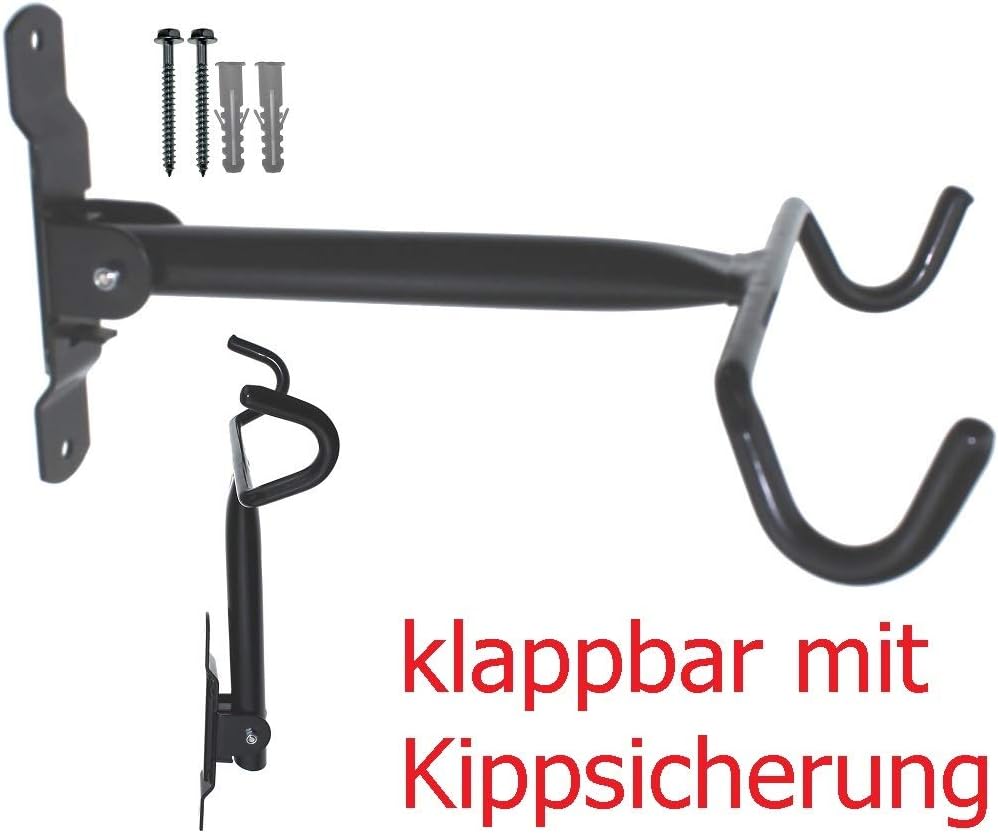 P4B | 2X Fahrrad Wandhalter klappbar - zur Rahmeneinhängung für Fahrräder und E-Bikes | Aus Stahl |