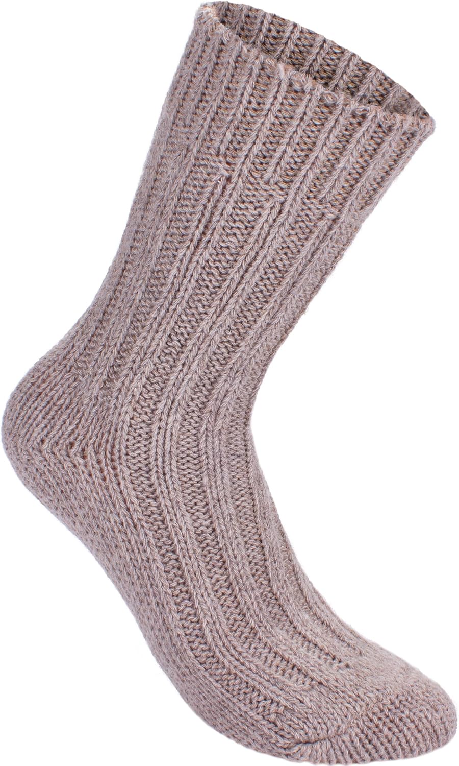 Brubaker 4 Paar Alpaka Socken sehr dick flauschig und warm - reine Alpakawolle 35-38 Brauntöne, 35-3