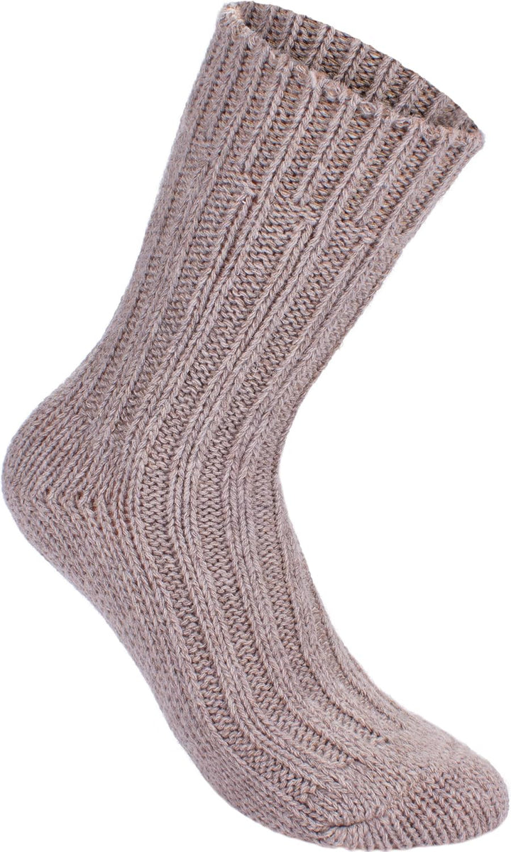 Brubaker 4 Paar Alpaka Socken sehr dick flauschig und warm - reine Alpakawolle 35-38 Brauntöne, 35-3