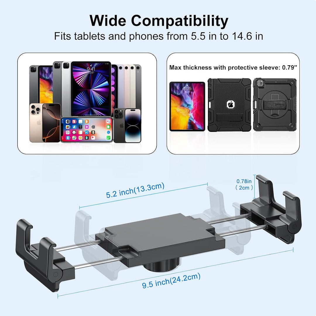 PLDHPRO Tablet Halterung Auto Bohrbasis, Tablethalterungen Auto für LKW Armaturenbrett, Wand &amp; Schre