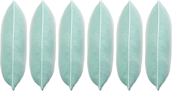 6er Set Outdoor Kissen 45x45 cm – Wetterfeste Zierkissen mit Paspel in Walzoptik – Wasserabweisende