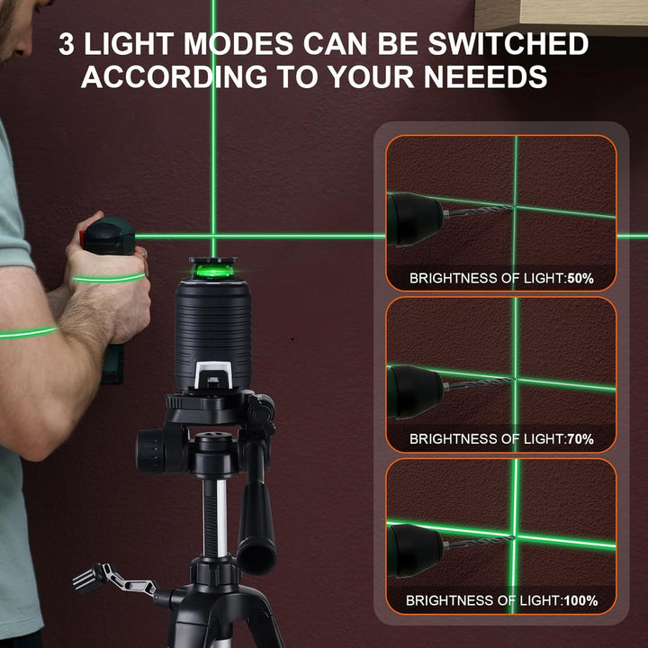 Firecore Kreuzlinienlaser, 360° selbstnivellierender Linienlaser mit horizontalen und vertikalen Lin