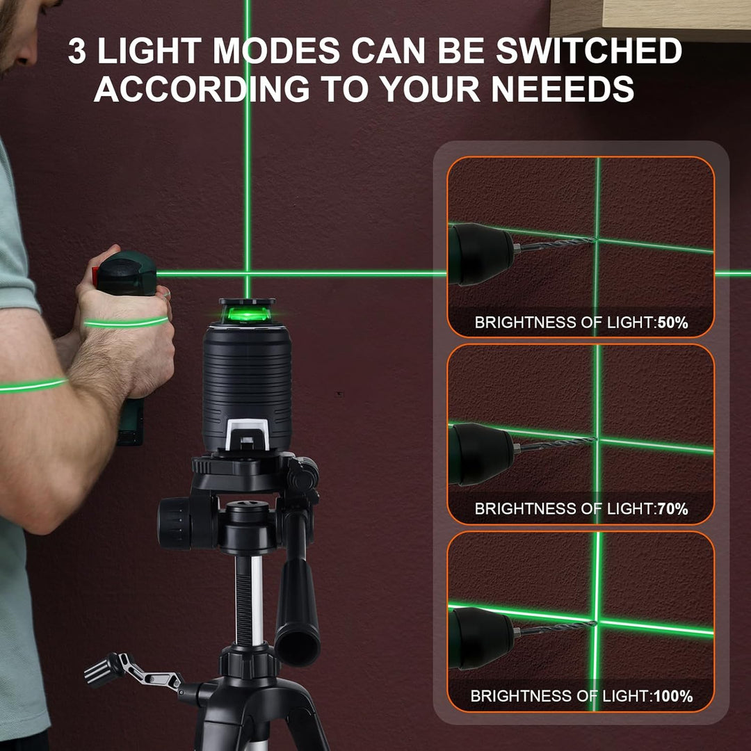 Kreuzlinienlaser mit Stativ, Firecore Selbstnivellierender Laser mit horizontalen und vertikalen Lin