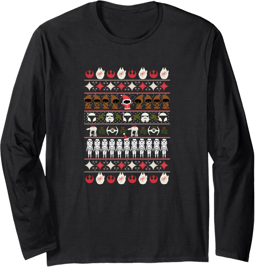 Star Wars Christmas Ugly Sweater Style Langarmshirt