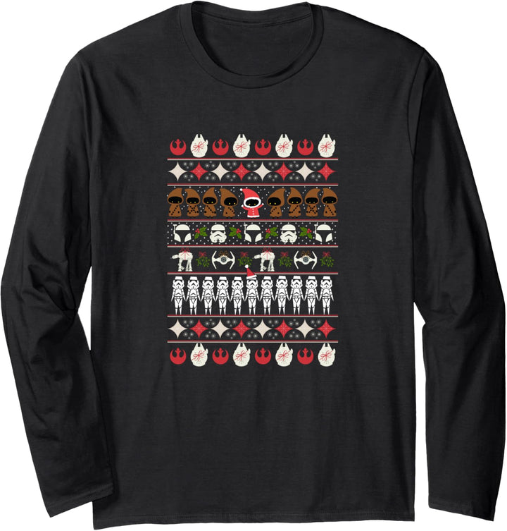 Star Wars Christmas Ugly Sweater Style Langarmshirt