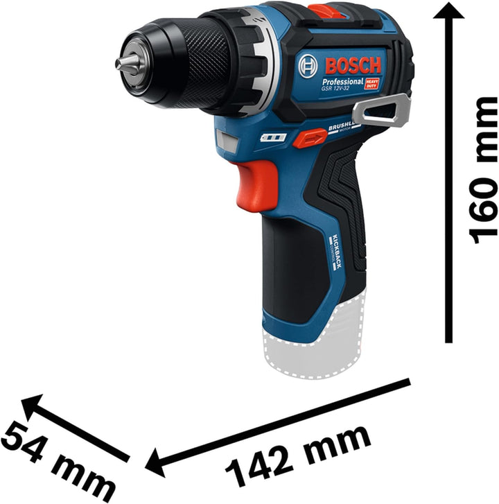 Bosch Professional 12V System Akku-Bohrschrauber GSR 12V-32 (Advanced KickBack Control, bürstenloser