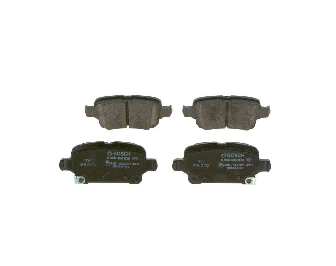 Bosch BP2458 Bremsbeläge - Hinterachse - ECE-R90 Zertifizierung - vier Bremsbeläge pro Set