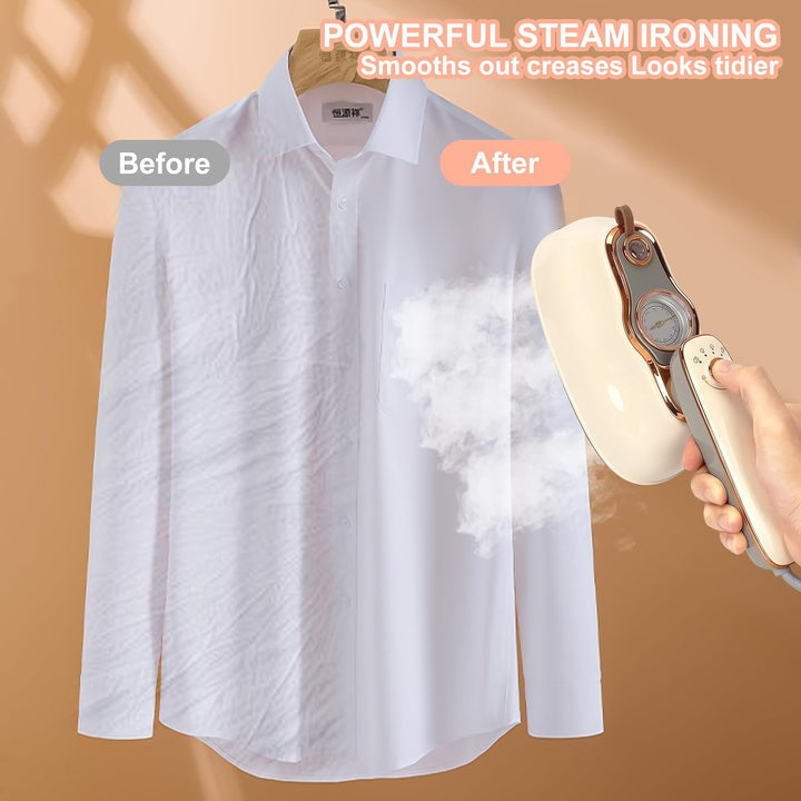 Tragbares Dampfglätter, 1200W Handheld Bügeleisen mit 200 ml Wassertank & Klappbarem Griff, 15 Sekun