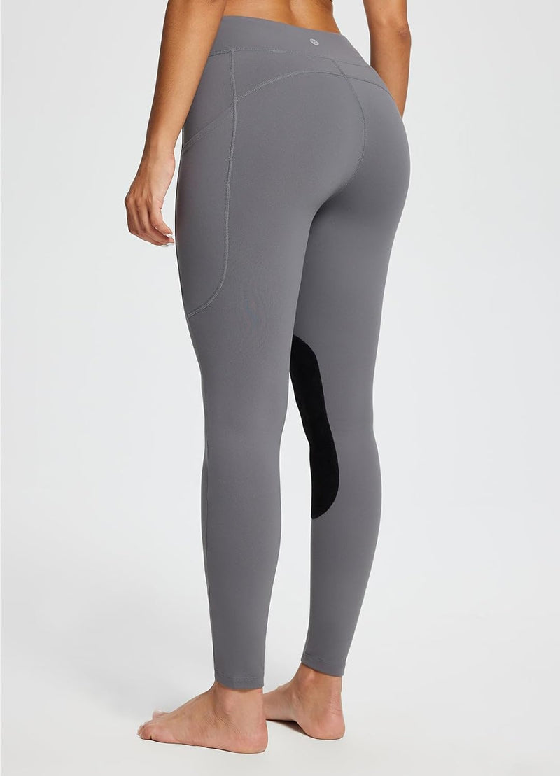 BALEAF Damen Reithose Winter Reitleggings Kniebesatz wasserabwiesend Thermoleggings gefüttert mit Ha