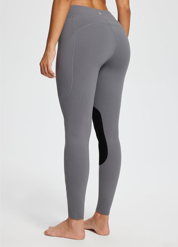 baleaf Damen Reithose Winter Reitleggings Kniebesatz wasserabwiesend Thermoleggings gefüttert mit Ha