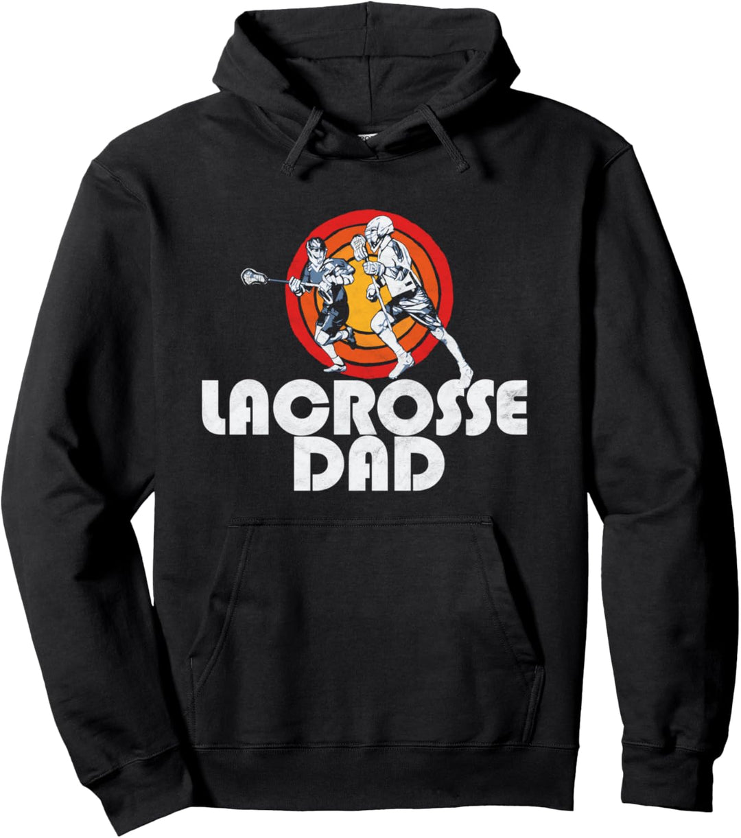Lacrosse Dad Retro Lax Players & Vintage 80s Sun Pullover Hoodie