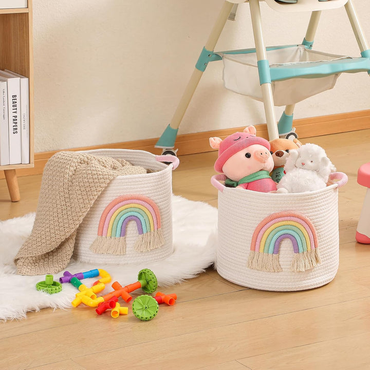 Aufbewahrungskörb für Spielzeug, Korb Kinderzimmer Aufbewahrungskorb Wickeltisch Organizer Gewebtem