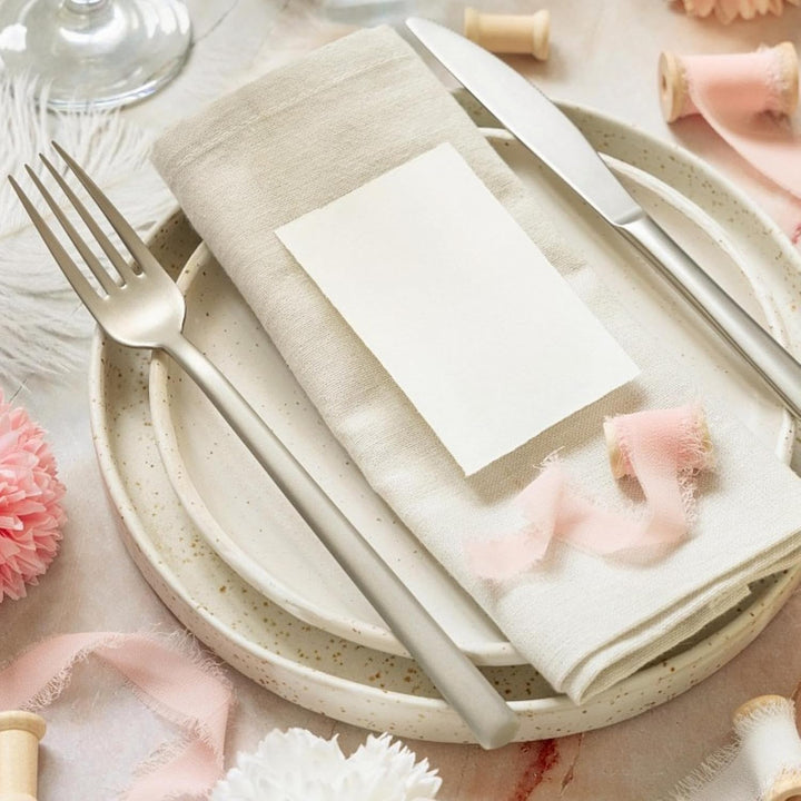 Stoffservietten, 6er Pack Hochwertige Beige Servietten 40x40 cm, Tischdekoration Servietten Hochzeit