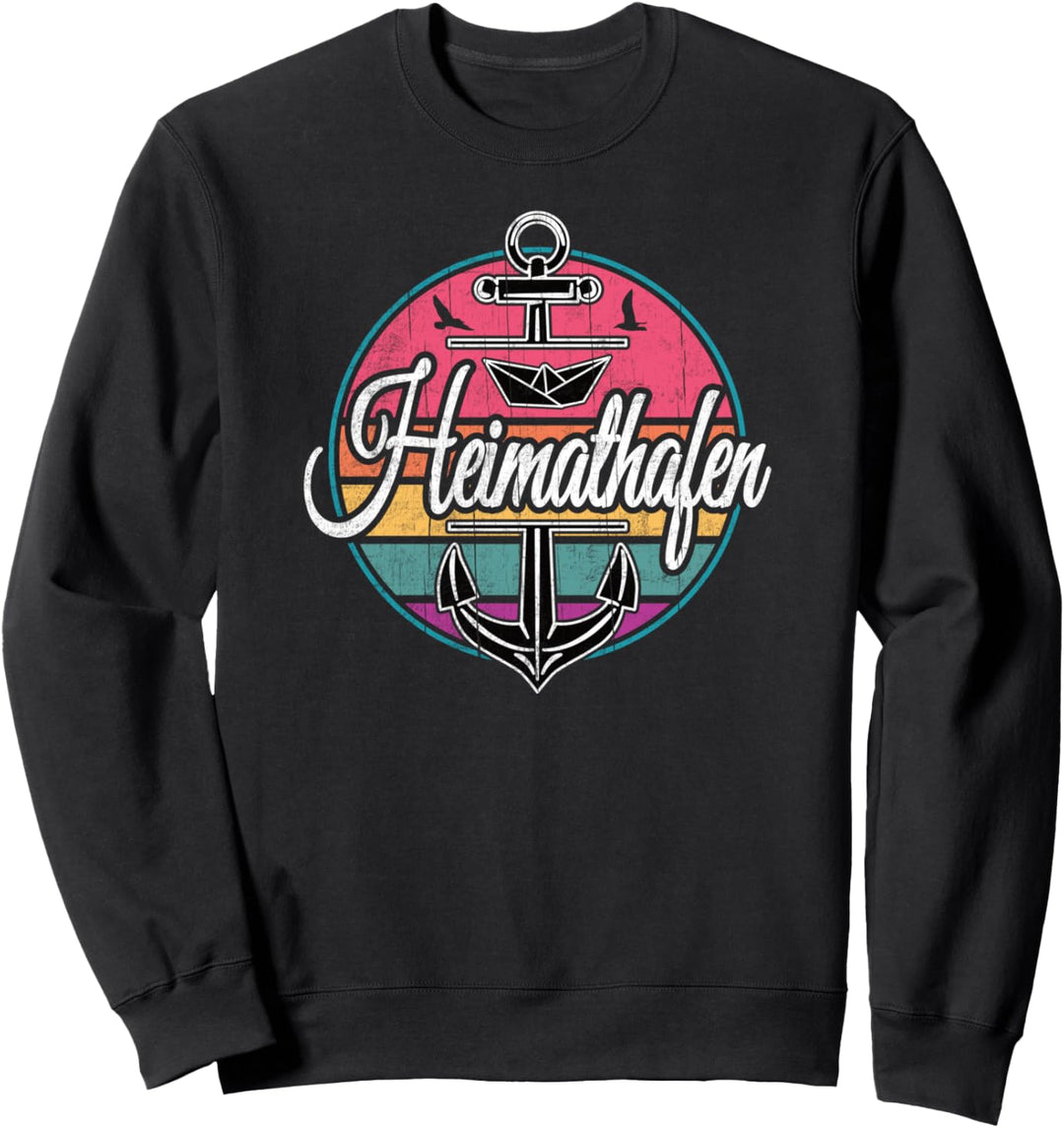 Heimathafen Meer Segelboot Moin Norden Norddeutsch Sweatshirt