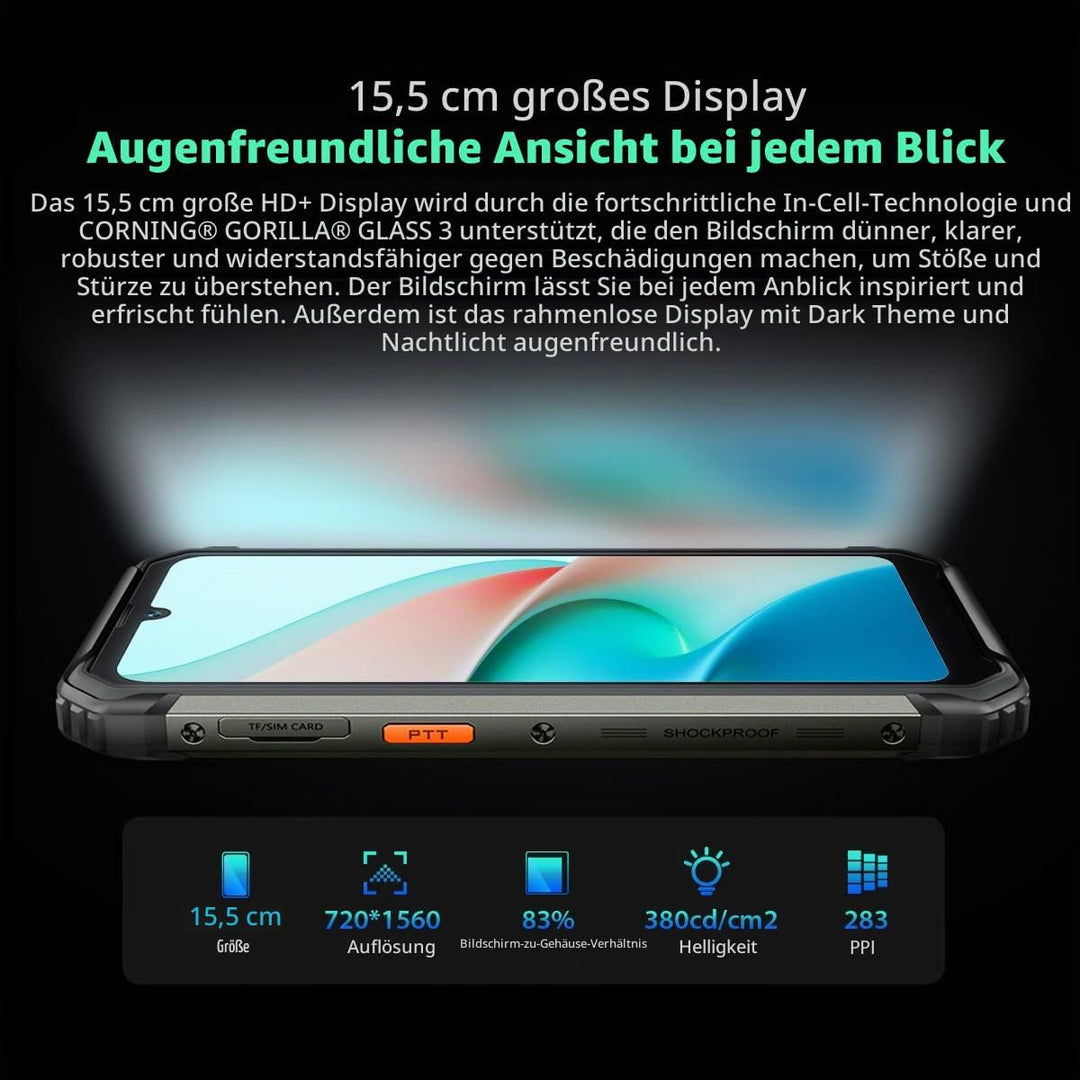 Blackview BV7200 Outdoor Handy ohne Vertrag, 50MP Dual Kamera, Helio G85 6GB+128GB, IP68 Android 12
