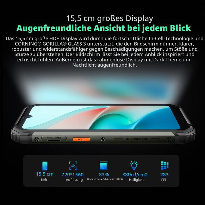 Blackview BV7200 Outdoor Handy ohne Vertrag, 50MP Dual Kamera, Helio G85 6GB+128GB, IP68 Android 12
