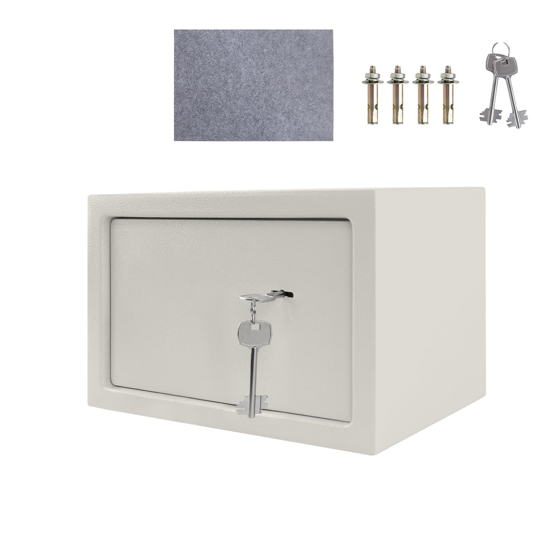 XMTECH Tresor Safe Möbeltresor mit Doppelbartschloss 2 Schlüssel, Safe Geldschrank Boden-Wandtresor