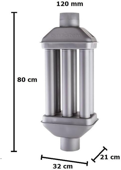 Denvel TimSistem 120mm Abgaswärmetauscher Warmlufttauscher Rauchrohr Kaminrohr Rauchgaskühler Abgasr