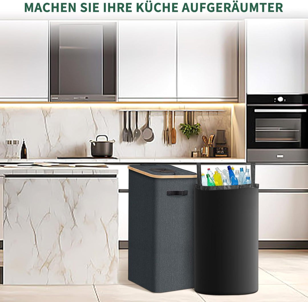 AINIYNM Pfandflaschen Sammelbehälter mit Deckel 100L XXL Tragetasche Pfandbehälter mit Loch Pfandfla