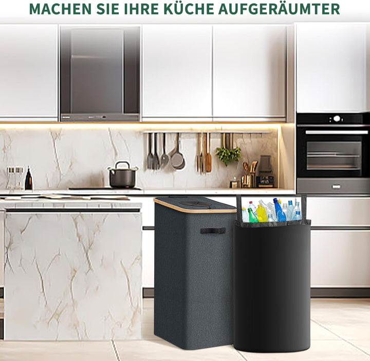 AINIYNM Pfandflaschen Sammelbehälter mit Deckel 100L XXL Tragetasche Pfandbehälter mit Loch Pfandfla