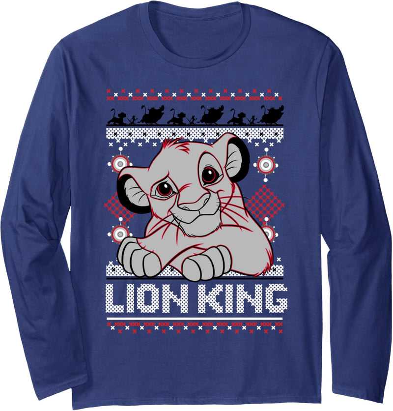 Disney The Lion King Simba Holiday Sweater Style Christmas Langarmshirt