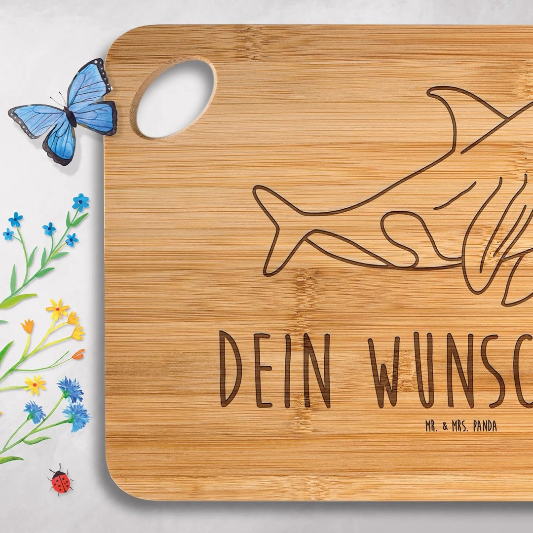 Mr. & Mrs. Panda Holzschneidebrett mit Gravur Orca - Personalisierte Geschenke, Orcas, Arbeit, Holzb