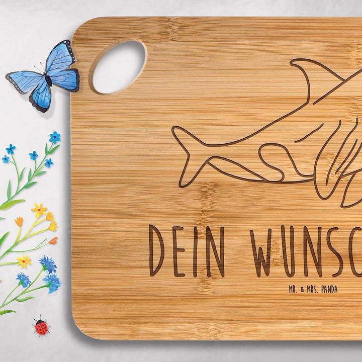Mr. & Mrs. Panda Holzschneidebrett mit Gravur Orca - Personalisierte Geschenke, Orcas, Arbeit, Holzb