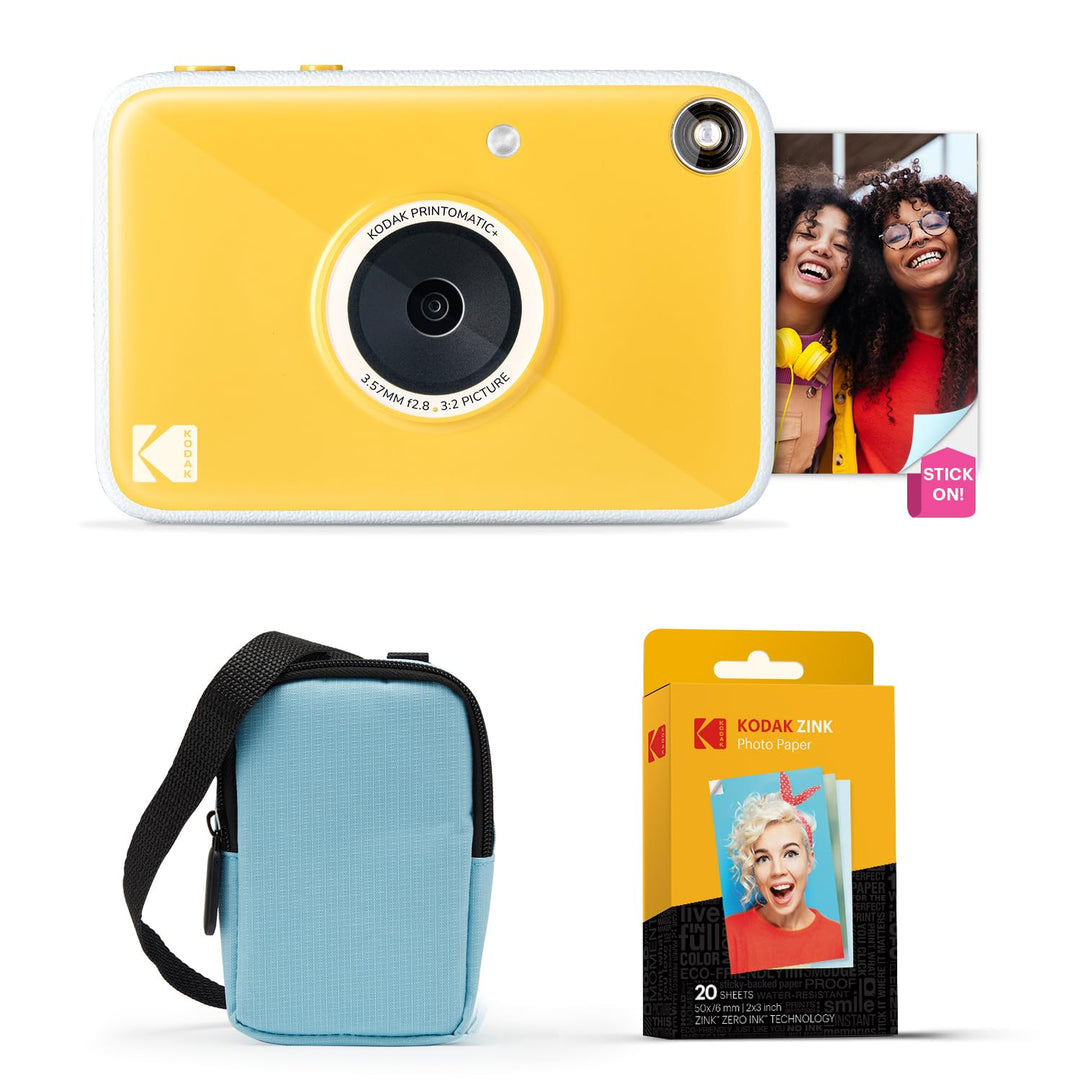 Kodak Printomatic+ Sofortbild Digitalkamera Starter-Set mit Tragetasche (Blau) und 20er Zink-Fotopap