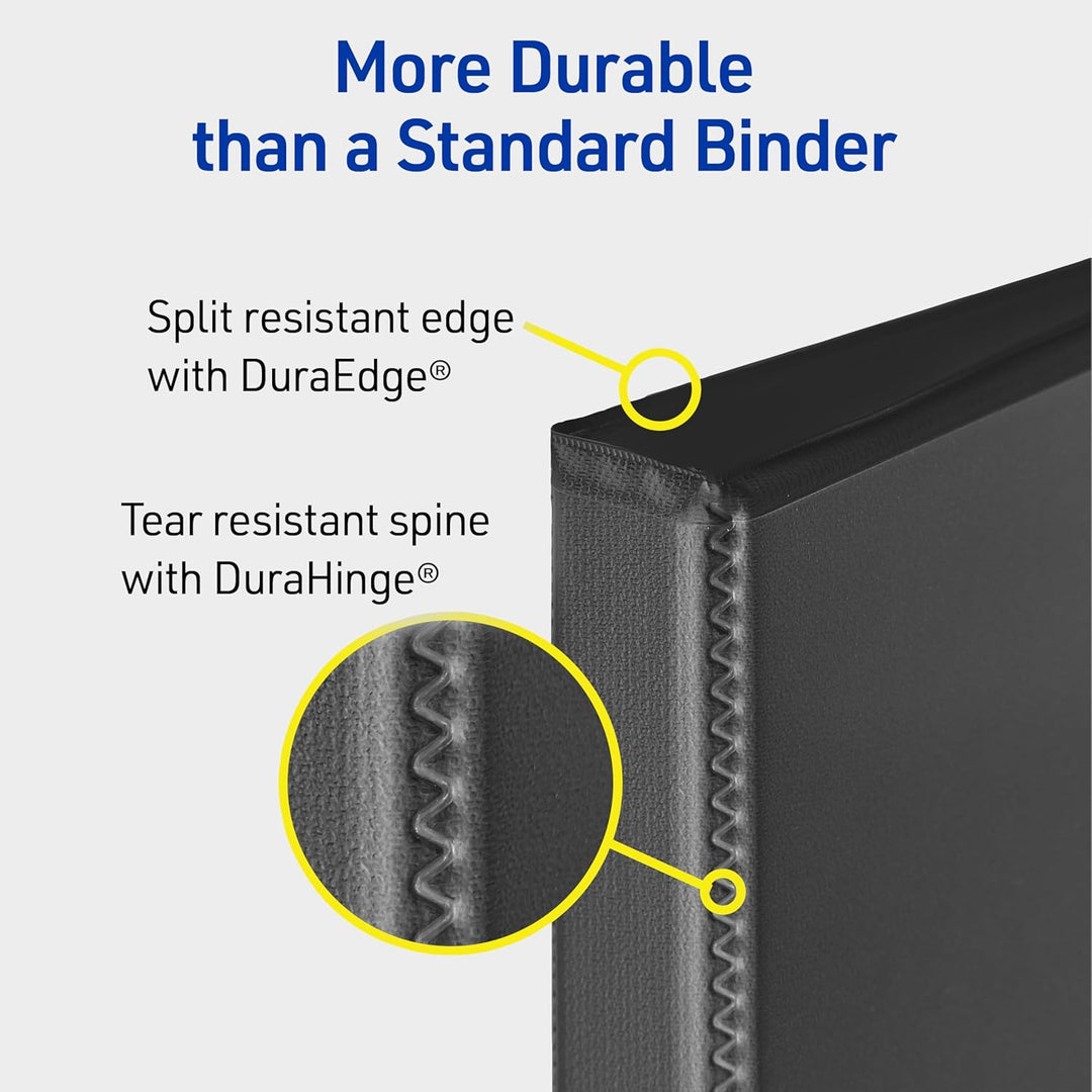 Avery Durable View 3 Ring Binder, 2 Inch Slant Rings, 6 Black Binders (17031) schwarz 2" 6-er Packun